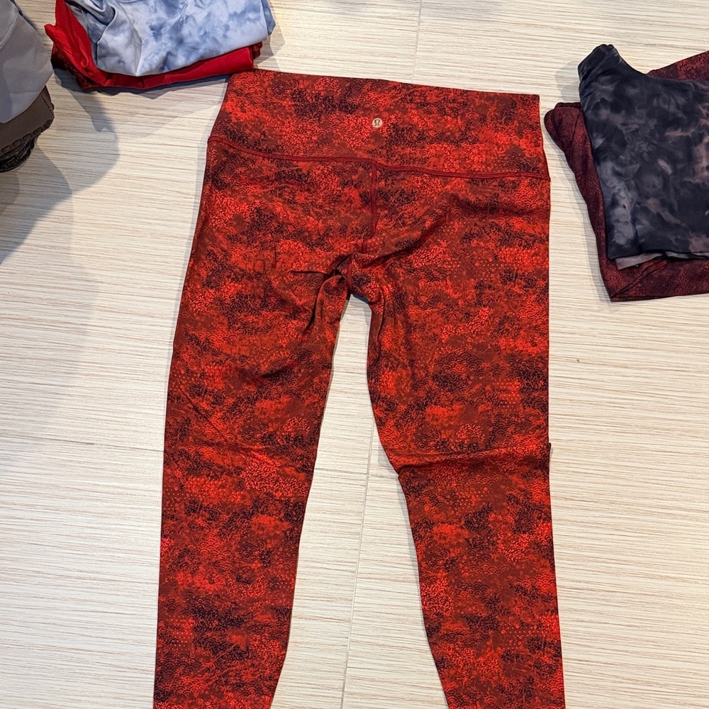Lulu Lemon align Red Patterned Leggings